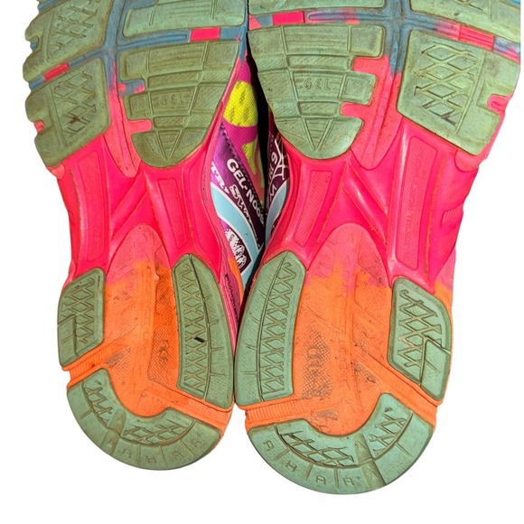 ASICS Gel-Noosa Tri 9 Womens 8 Pre-Owned Running Shoes Multi-Color Neon T458N - Picture 14 of 14